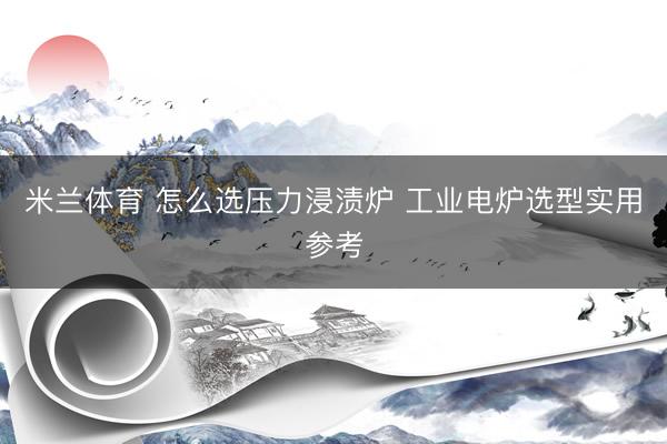 米兰体育 怎么选压力浸渍炉 工业电炉选型实用参考