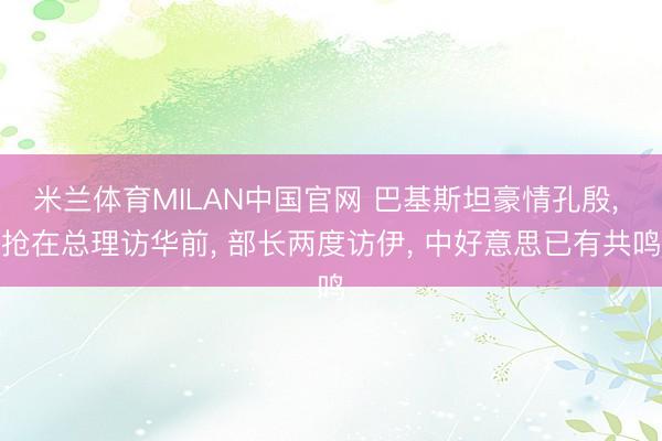 米兰体育MILAN中国官网 巴基斯坦豪情孔殷， 抢在总理访华前， 部长两度访伊， 中好意思已有共鸣