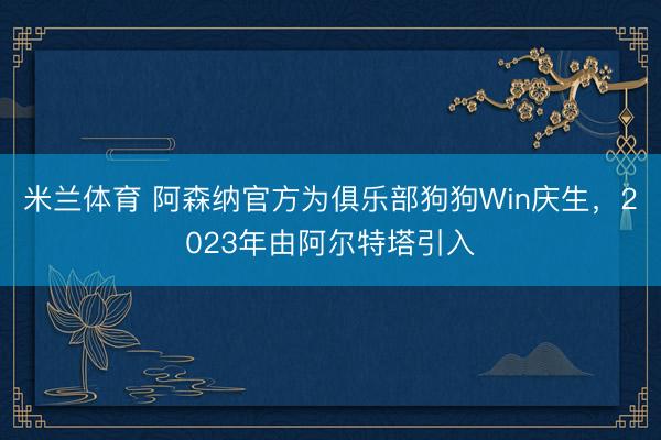 米兰体育 阿森纳官方为俱乐部狗狗Win庆生，2023年由阿尔特塔引入