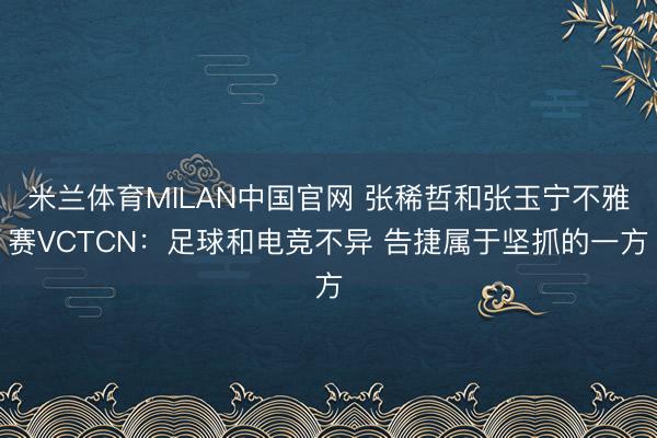 米兰体育MILAN中国官网 张稀哲和张玉宁不雅赛VCTCN：足球和电竞不异 告捷属于坚抓的一方