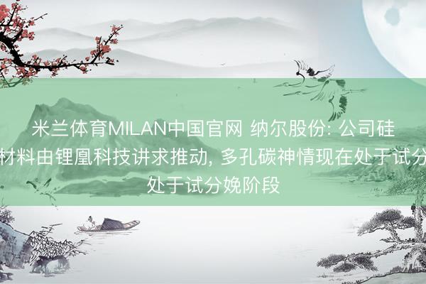 米兰体育MILAN中国官网 纳尔股份: 公司硅碳负极材料由锂凰科技讲求推动, 多孔碳神情现在处于试分娩阶段