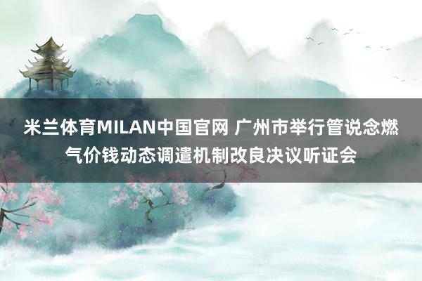 米兰体育MILAN中国官网 广州市举行管说念燃气价钱动态调遣机制改良决议听证会
