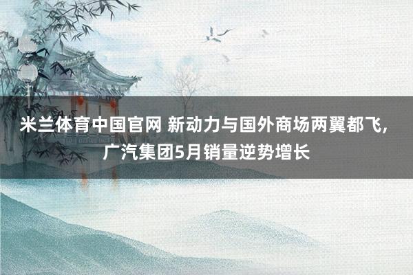 米兰体育中国官网 新动力与国外商场两翼都飞， 广汽集团5月销量逆势增长