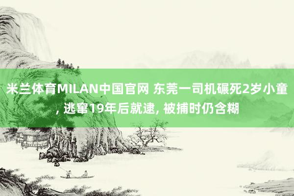 米兰体育MILAN中国官网 东莞一司机碾死2岁小童, 逃窜19年后就逮, 被捕时仍含糊